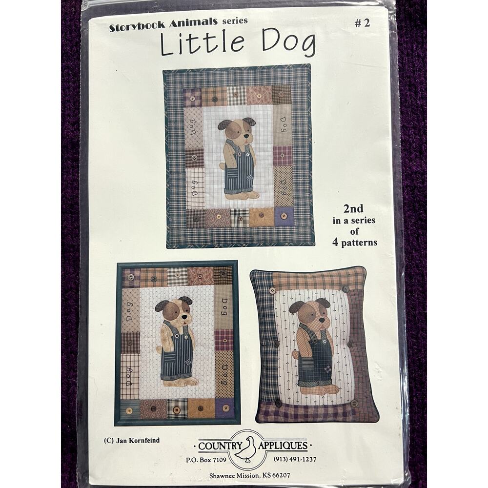quilt pattern country appliques little Dog mini quilt pillow framed quilt